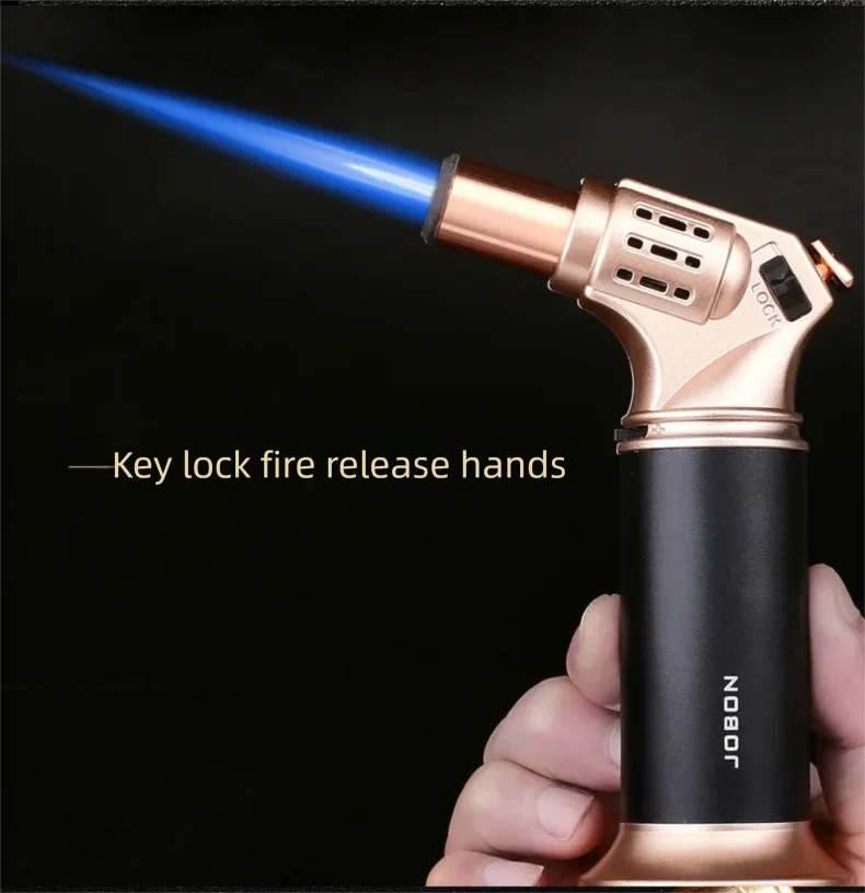 Jobon New Desktop Lighter Direct Jet Inflatable High Temperature Torch Powerful Firepower Cigar Accessory