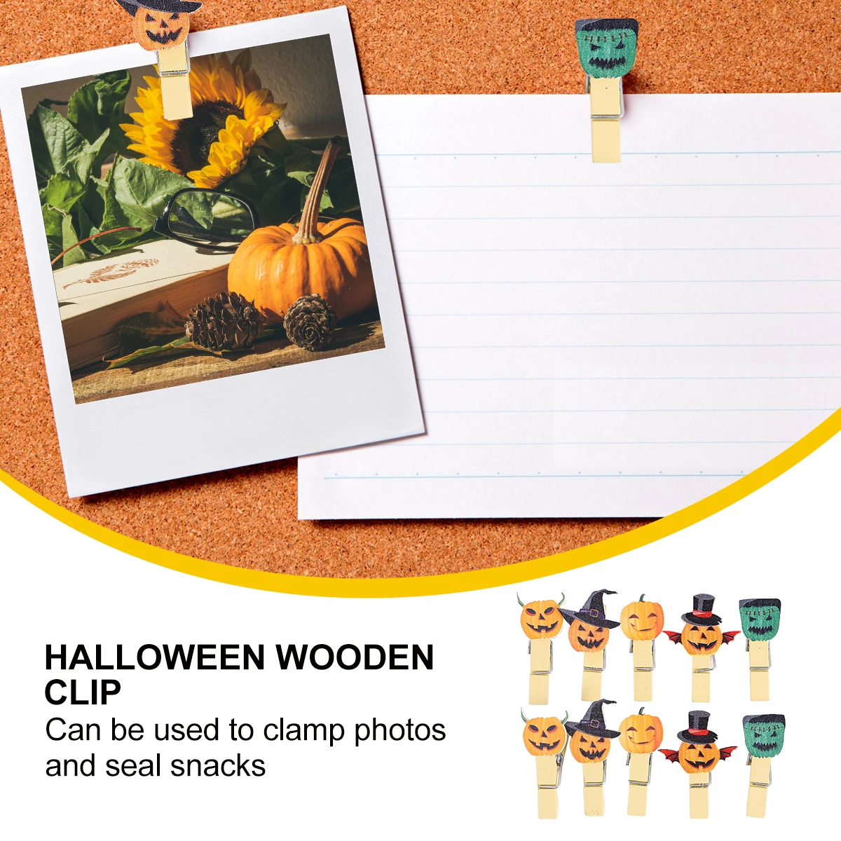 

40pcs Wooden Pumpkin Clips Halloween Decorative Snacks Photo Paper Holder For Party Home School Decoration Wood Clip Mini