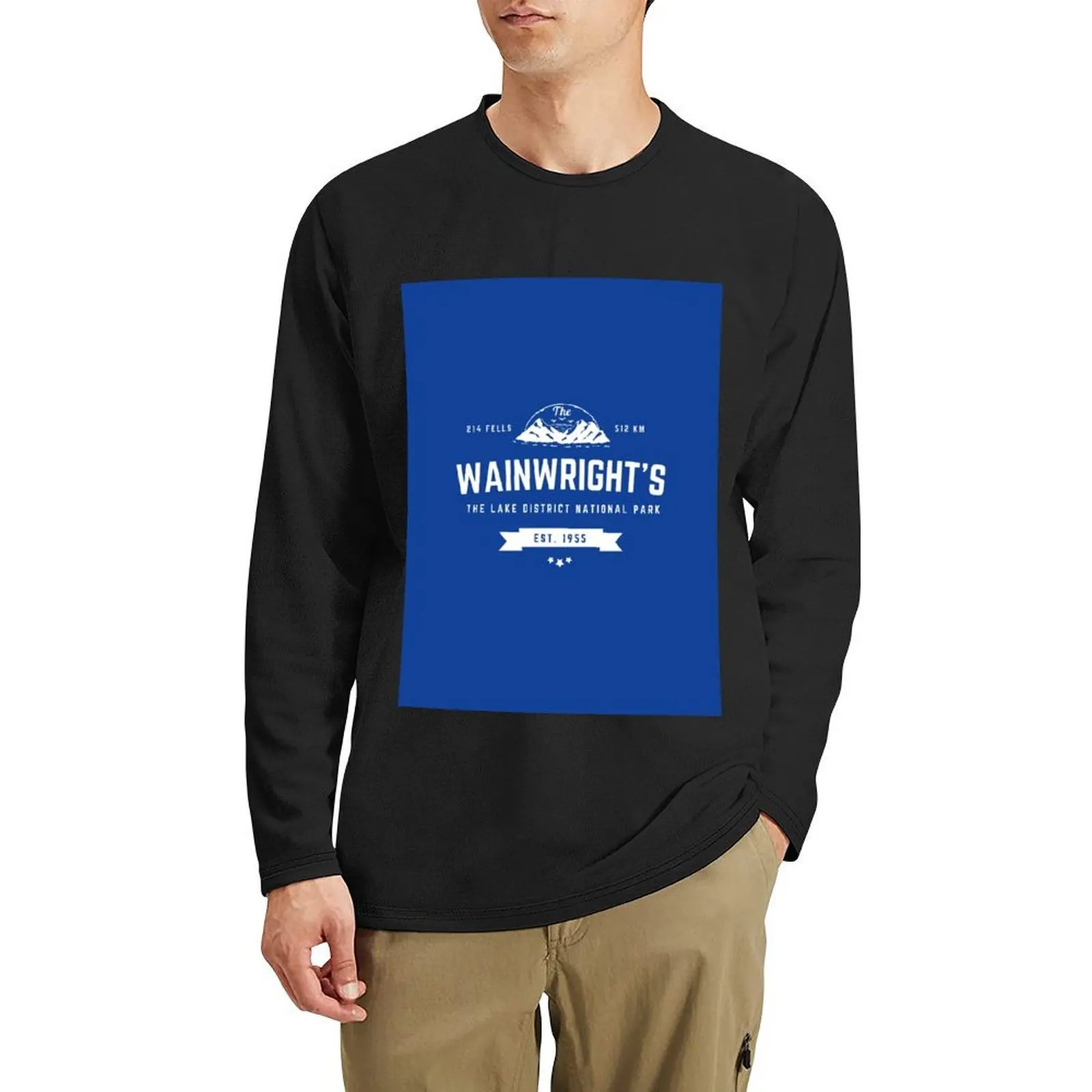 Wainwright - Lakeland Fells - 214 - Camiseta larga para senderismo, camisa de secado rápido, camisetas de gran tamaño, ropa para hombre