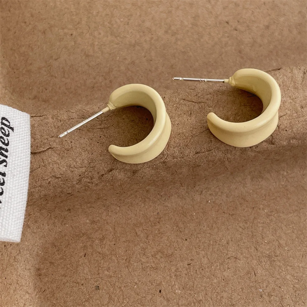 الكورية أوائل الربيع سوبر كريم الأزرق المينا قطرة الصقيل الأقراط الإناث شخصية جديدة