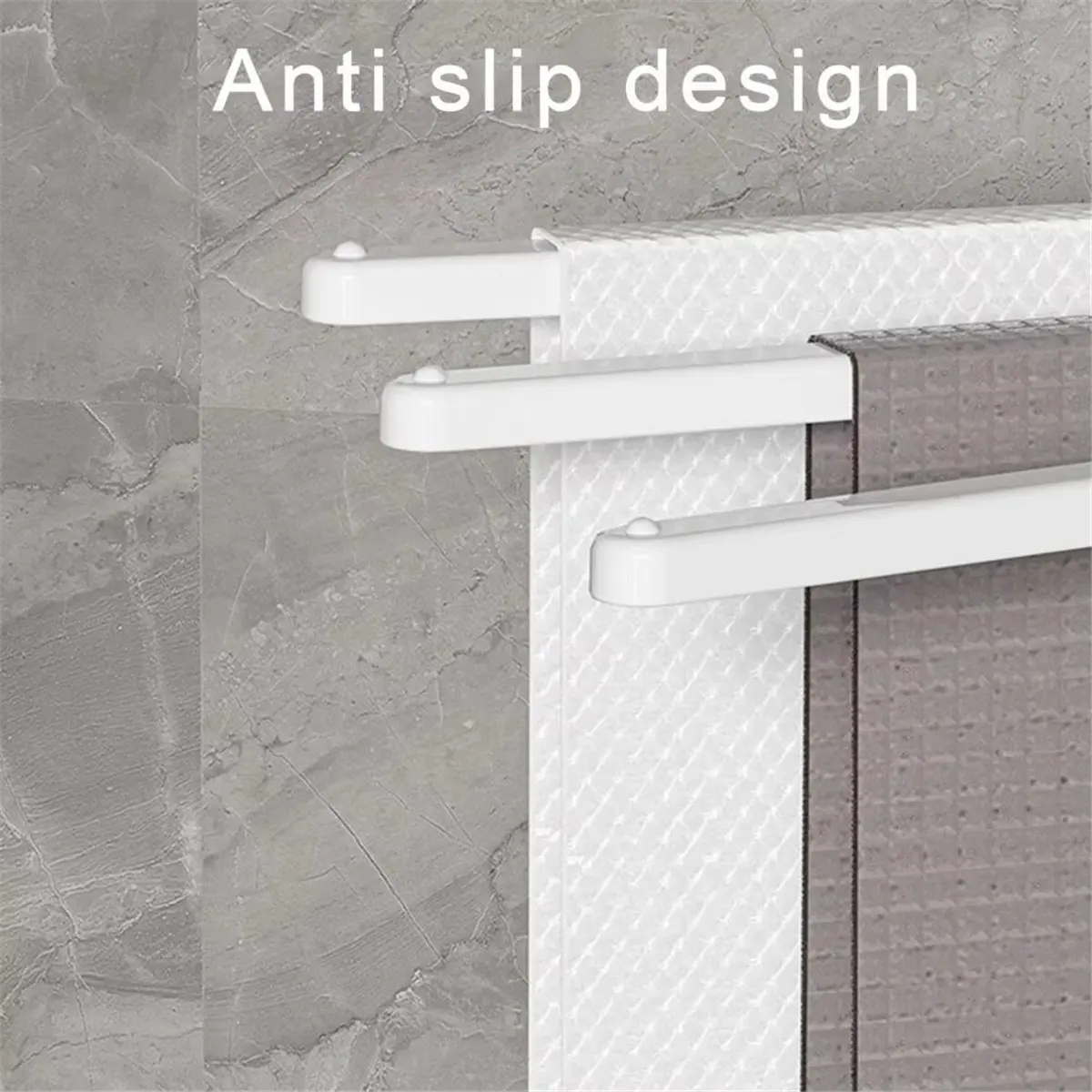 A50U Wall-Mounted Triple Swing-Out Towel Bar, Rotating 180° Towel Rack with 3 Arms for Bathroom and Kitchen Organization