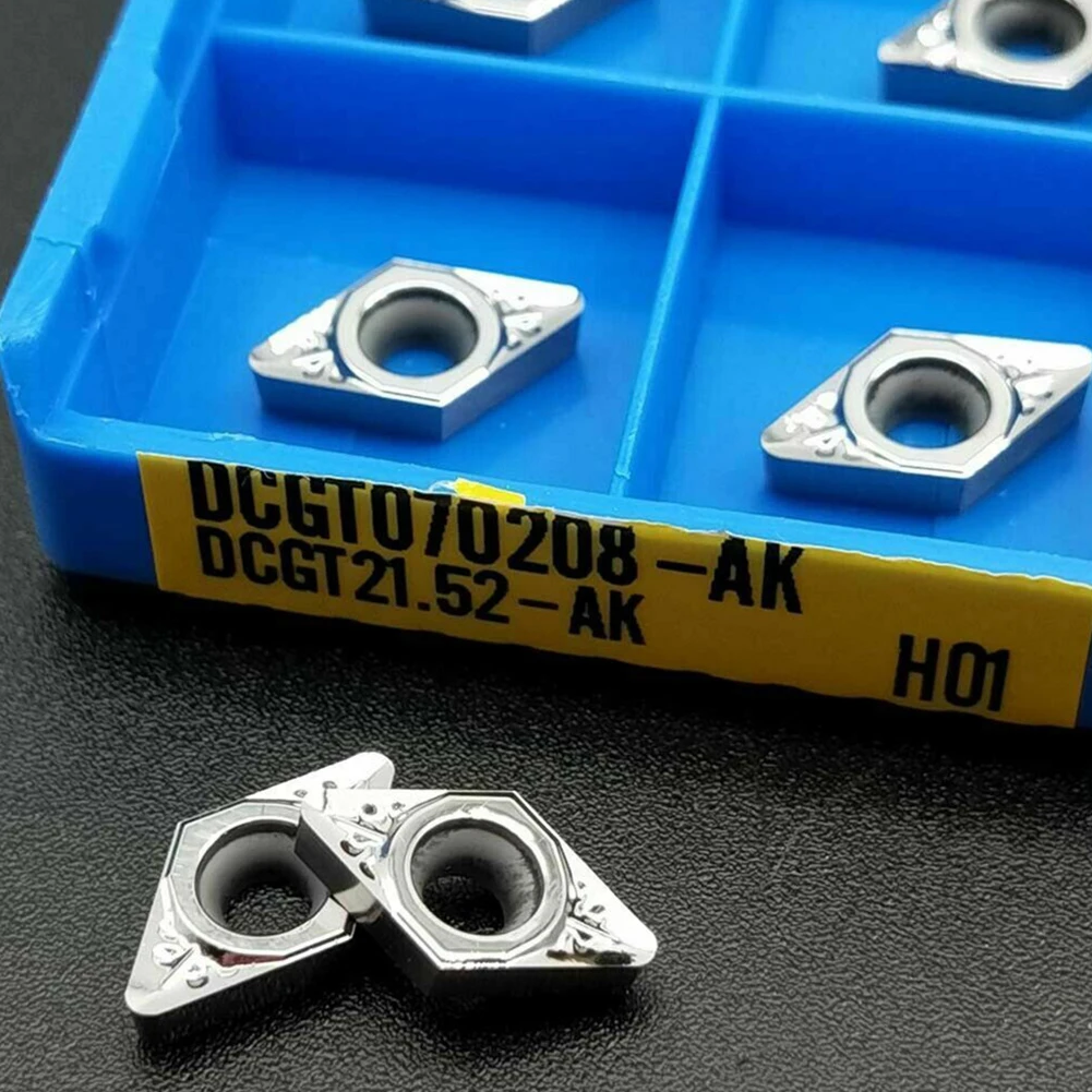 

10 шт. DCGT070208-AK H01 DCGT21.52 твердосплавные вставки для алюминия для металлообработки, инструменты для получистовой обработки, аксессуары