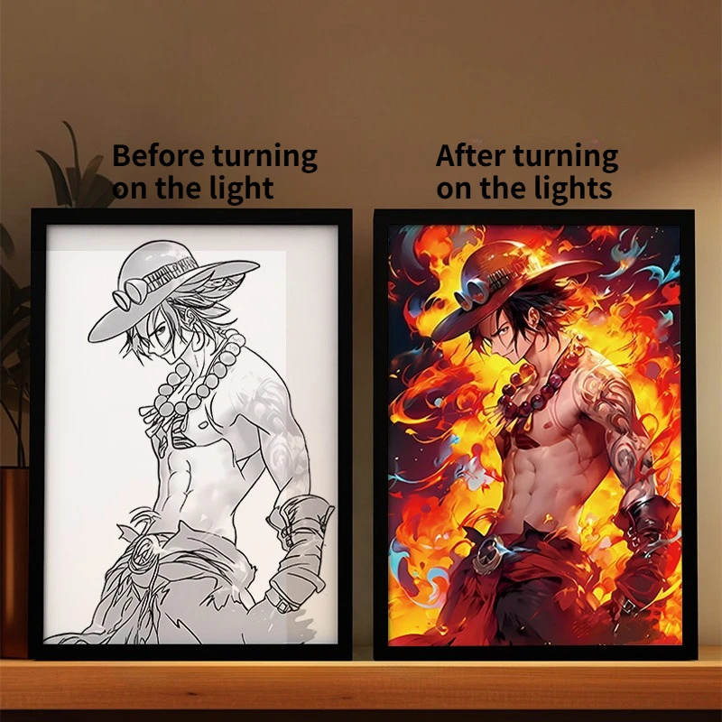 

Anime One Piece Luffy Lighting Painting Solon Atmosphere Luminous Decoration Painting DIY Anime Creative Desktop Display Gift