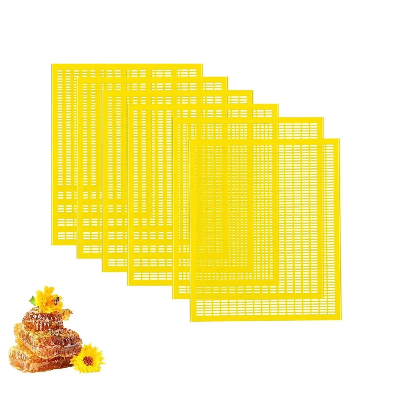 2/3PCS Bee Queen Separated Board Beehive Plastic Excluder Trapping Grid Net Tool Beekeeping Yellow