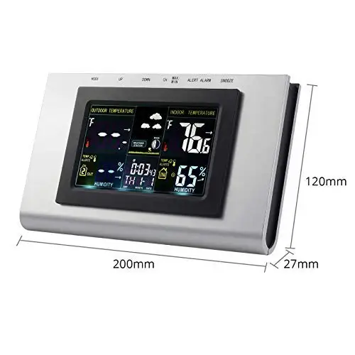Digital LCD Wireless Indoor Outdoor Weather Station Temp Thermometer Alarm Clock Color Display Multifunction Weather Forecast
