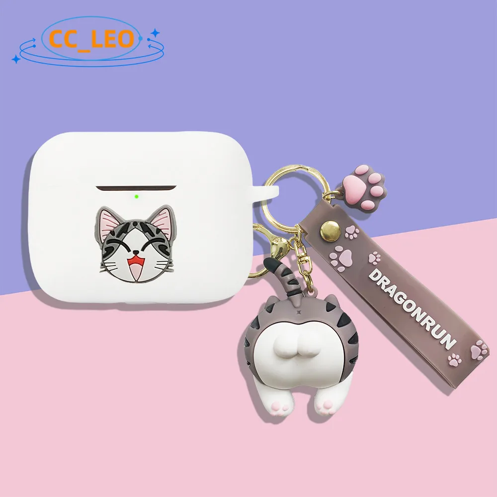 For Marshall MOTIF II ANC Case Cute Cat Keychain Cartoon Whale Pendant Marshall MOTIF II ANC Silicone Soft Case Protective Cover