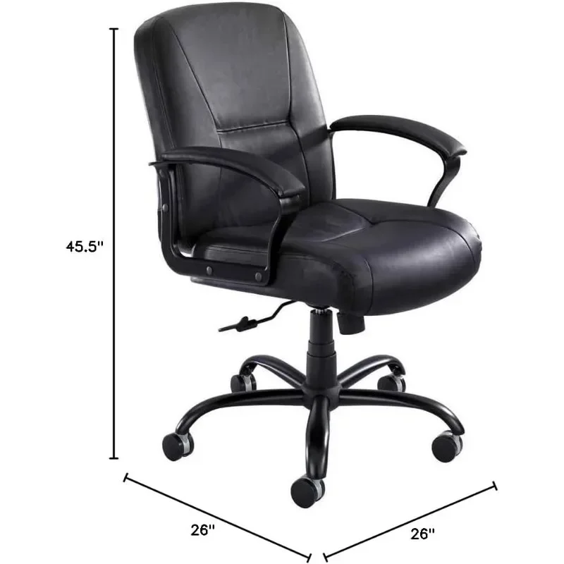 

High Back Large Tall Swivel Desk Task Chair Adjustable Height and Tilt, Rolling Base, Work or Home Office