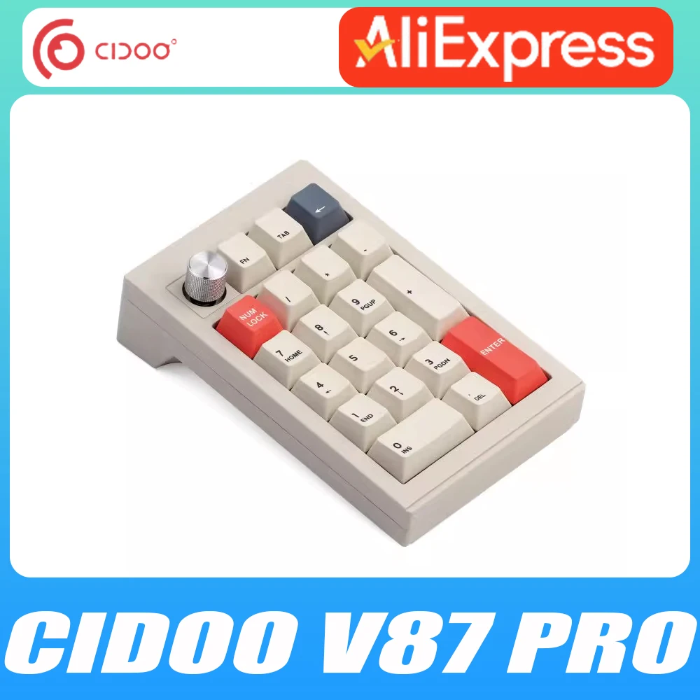 

Миниатюрная механическая клавиатура Cidoo V21 из алюминиевого сплава, многофункциональная клавиатура с тремя режимами, беспроводная клавиатура RGB, горячая переключение, для ПК, геймеров, подарки