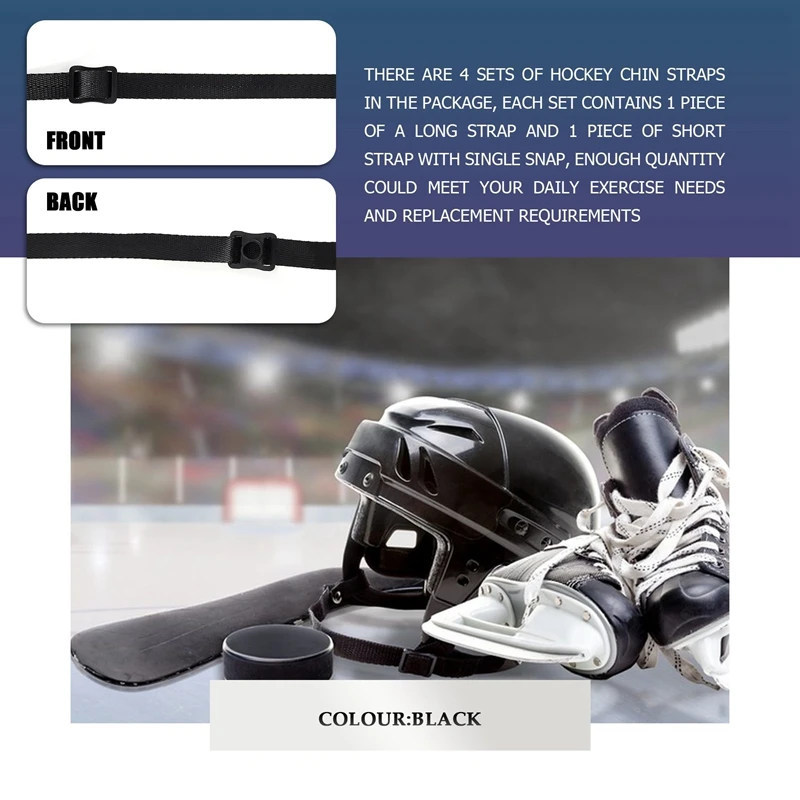 ●Hockey Helmet Chin Strap Single Snap Ice Hockey Helmet Chin Strap Detachable Chin Strap Hockey Helmet Accessory