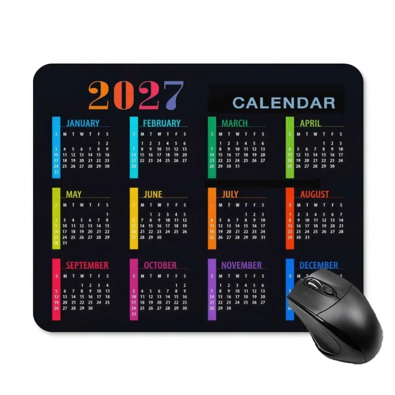 CIFbuy Calendar Mouse Pad 2027 Non-Slip Rubber Base Durable For Office Desk Laptop Desktop Computer Monthly Layout Desk Mat