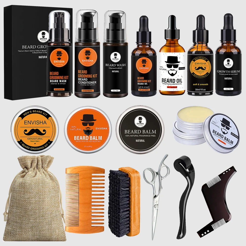 ENVISHA Bart Pflege Set Wachstum Creme Öl Serum Natürliche Haarausfall Produkte Für Männer Pflegende Weiche Glatte Reparatur Feuchtigkeitsspendende – Detail 4