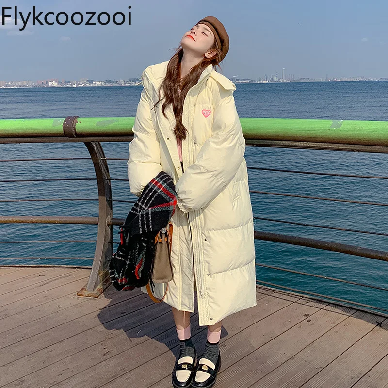 Fashion Yellow Down Jacket Female 2024 New Winter Cotton-padded Coat Korean Sweet Lovely Long Winter Clothes Women