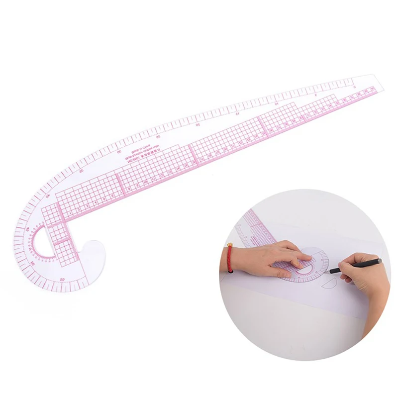 Righello per cucire curva francese multifunzione 6501 in plastica misura righello su misura che fa abbigliamento strumenti per righello piegato a 360 gradi