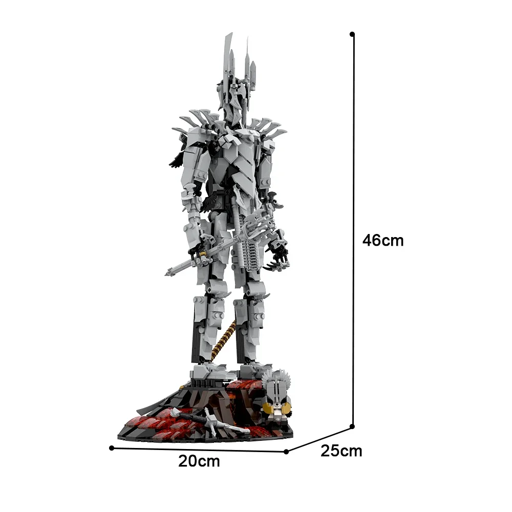 Figurki z filmu MOC, pierścienie, model Saurona, klocki