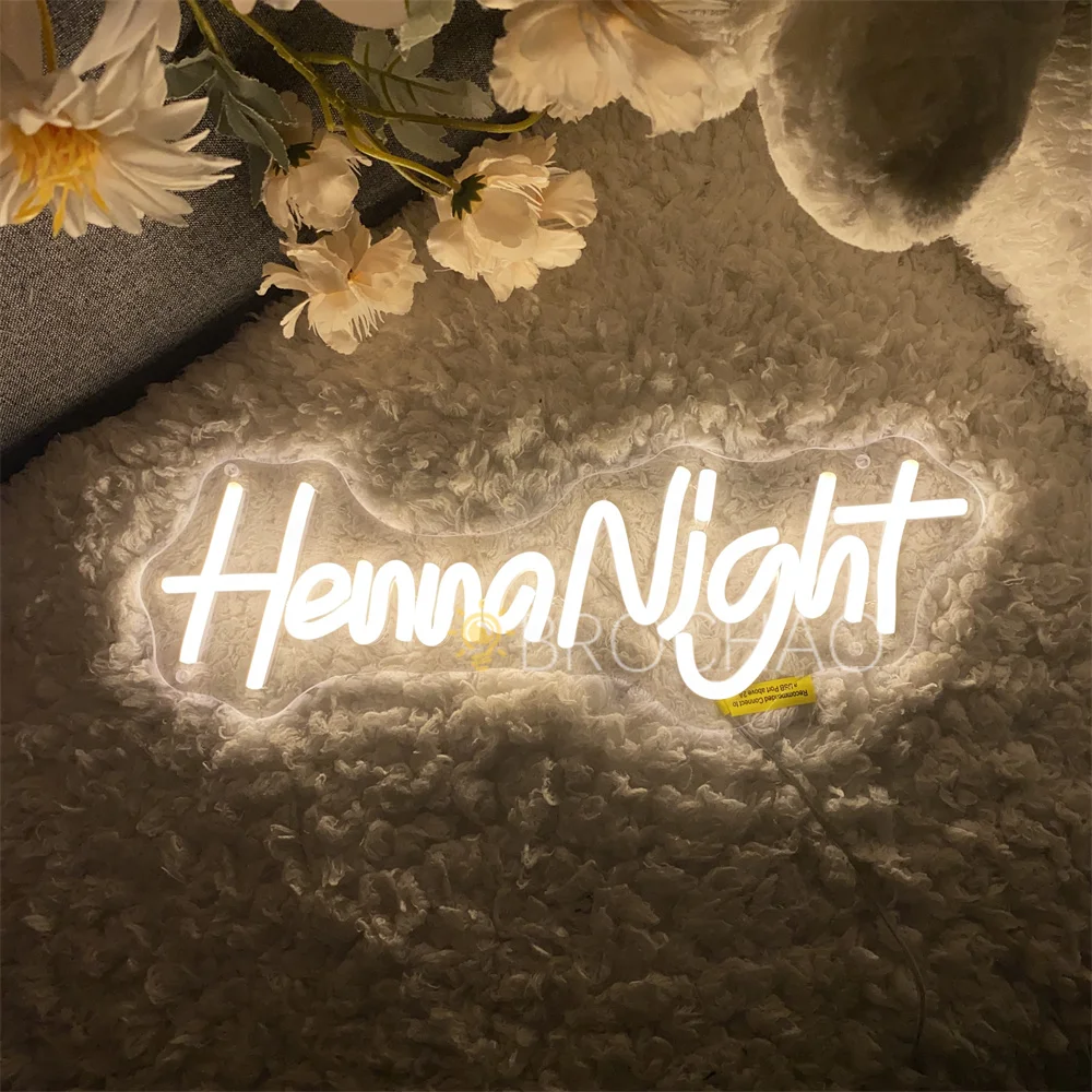 

Henna Night Neon Led Signs Wall Hanging Home Room Decor Concert Prom Night LED Neon Lights USB Bar Pub Club Decoration Signs