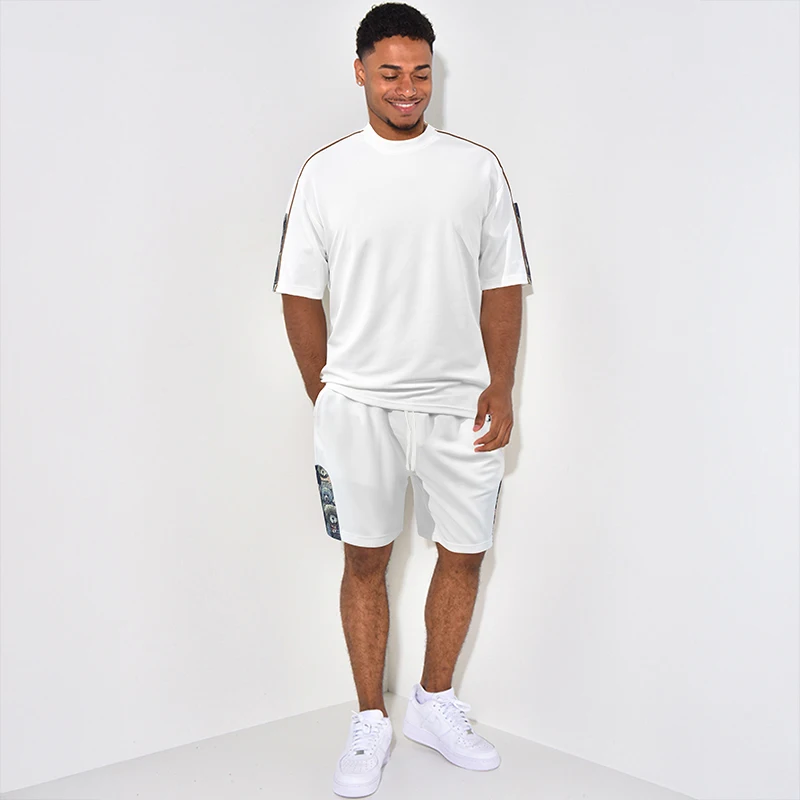 

2026 весенне-летние мужские комплекты, повседневный спортивный костюм, мужские футболки с коротким рукавом и круглым вырезом + спортивные шорты, костюм, мужская одежда, мужские комплекты для бега