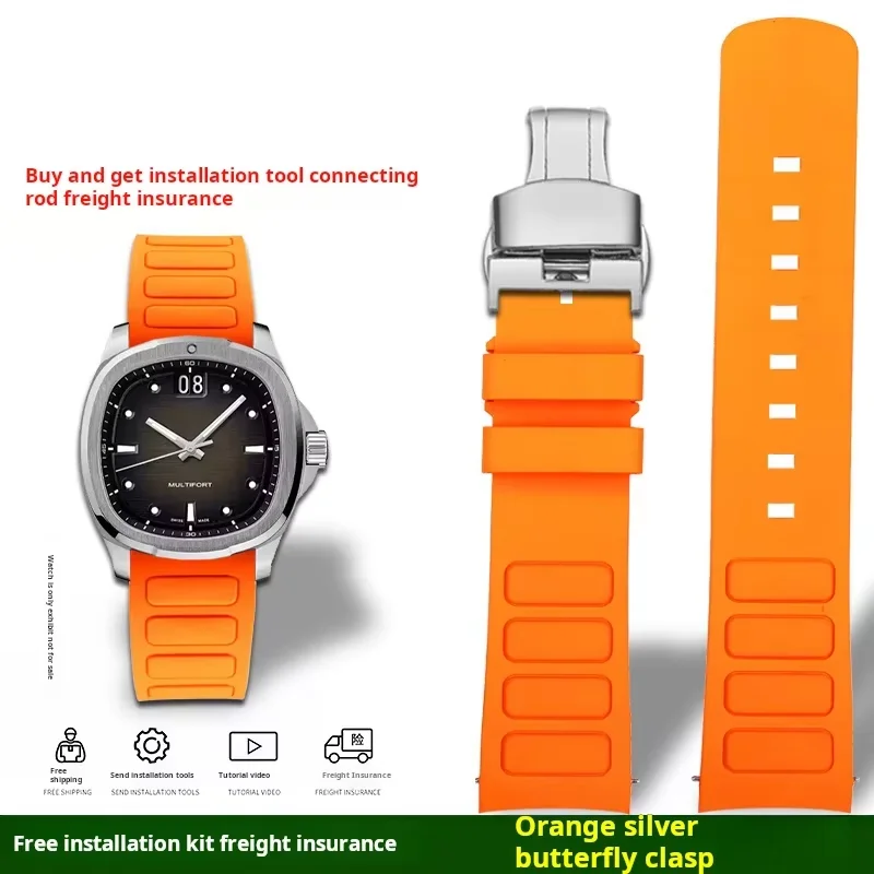 

For Mido Multifort TV M049.526 Waterproof Rubber Watch Strap 22mm M049 Curved Interface Silicone Watch Accessories Watchband