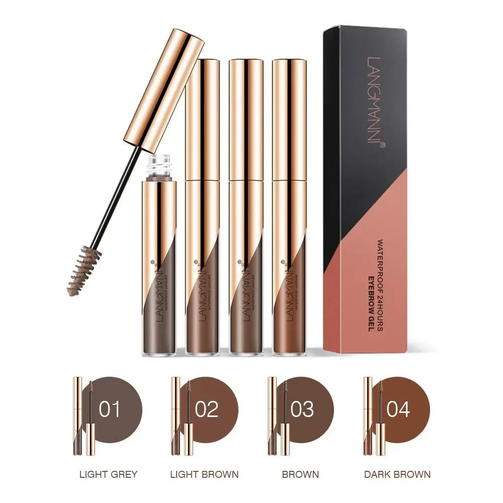 4 Farben Augenbrauen Mascara natürliche langlebige natürliche 3D flüssige Augenbrauen Creme wasserdicht 24h Farbstoff Augenbrauen Gel Make-up-Tool