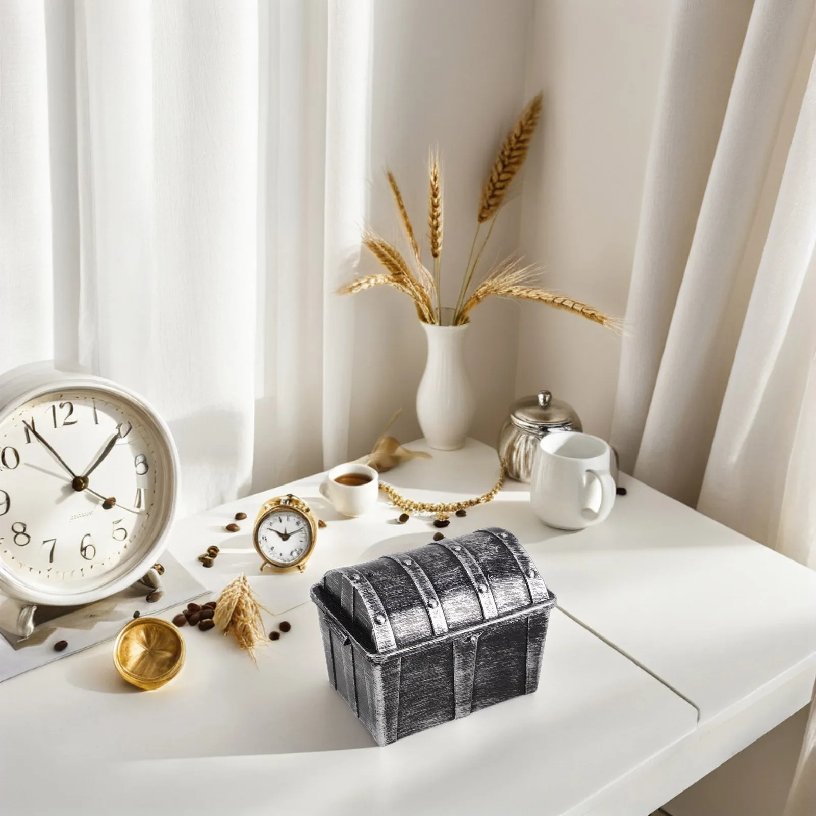 

Small Treasure Chest For Vintage Pirate Box Storage Jewelry Coin Container Classroom Party Halloween Prop