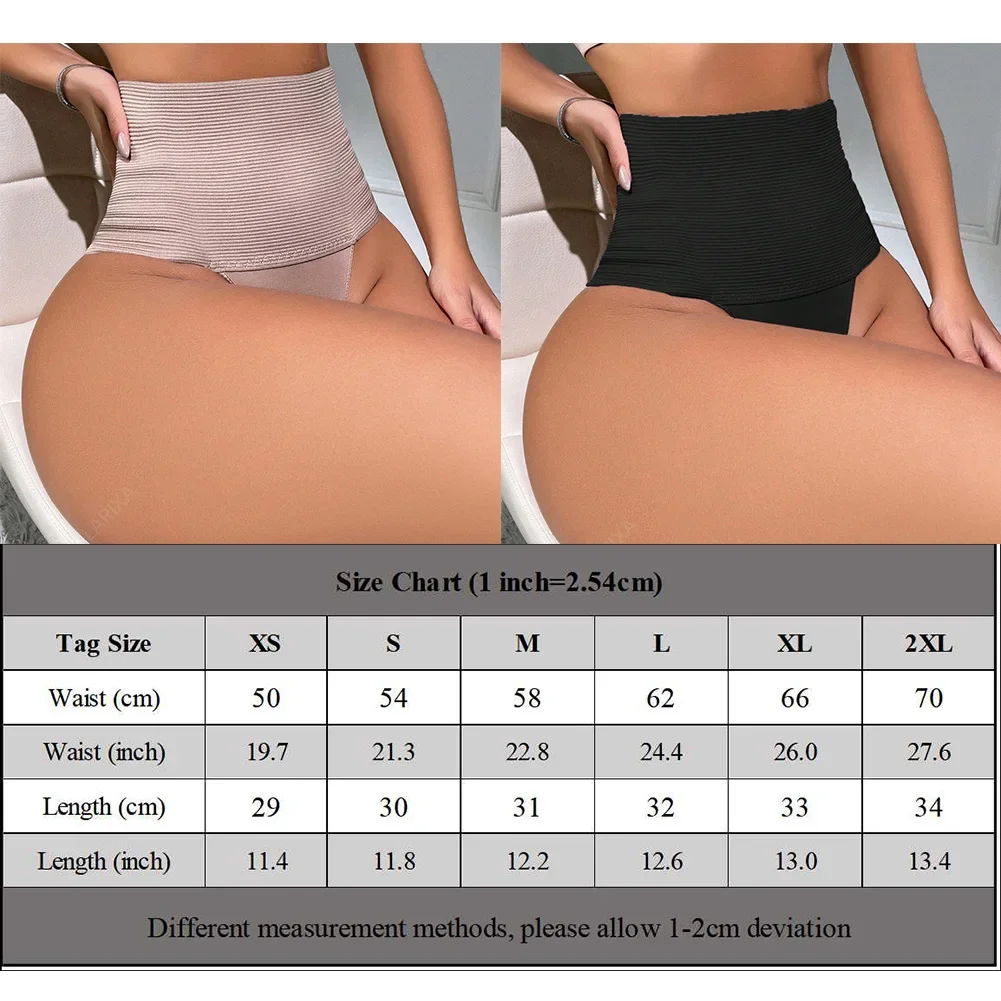 Womens High Waisted Thong Briefs Control Tummy Shaping Underpants Elastic Intimates Breathable Comfortable T Back Underwear