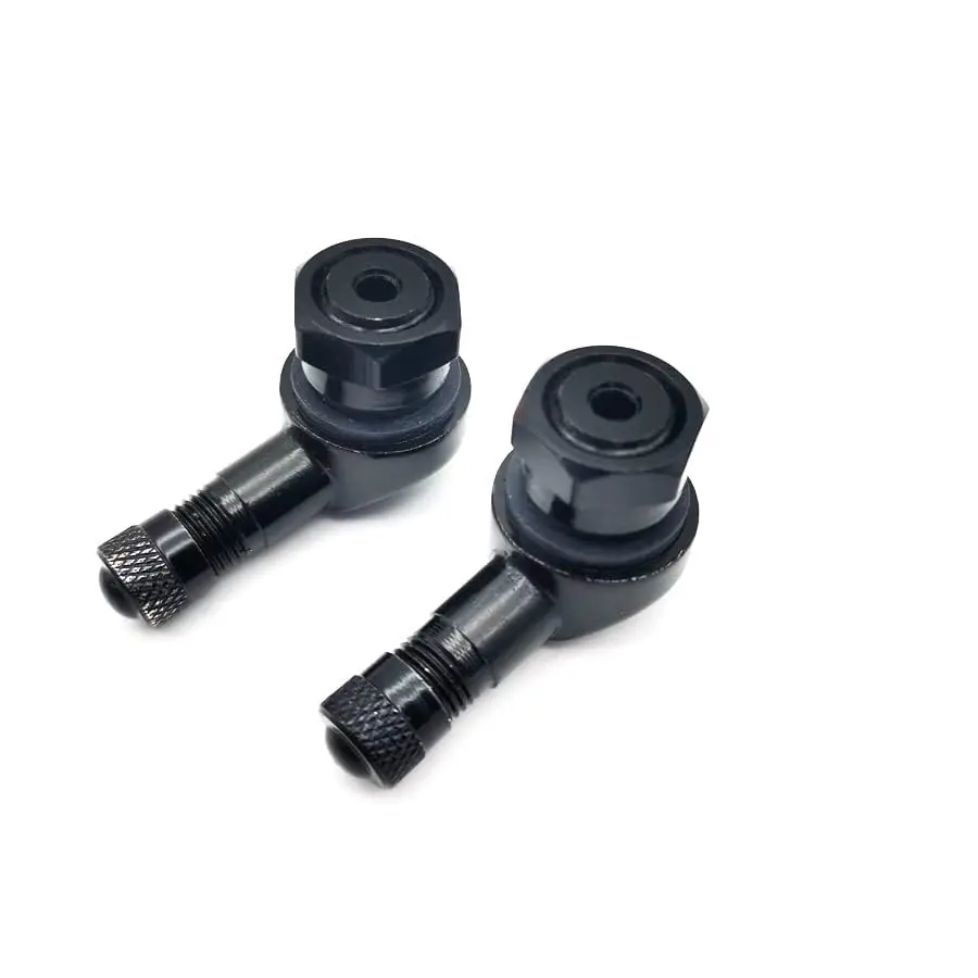 

Pair Aluminum Motorcycle 11.3mm Rim Wheel Tire Valve Stem 90 Degree Angled Black