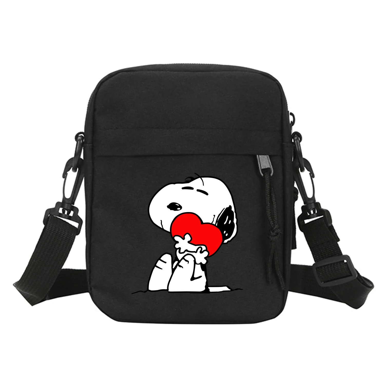스누피 새로운 어깨 가방 남자 여자 만화 Crossbody 가방 더블 데크 저장 가방 패션 대용량 사각형 스포츠 가방 선물