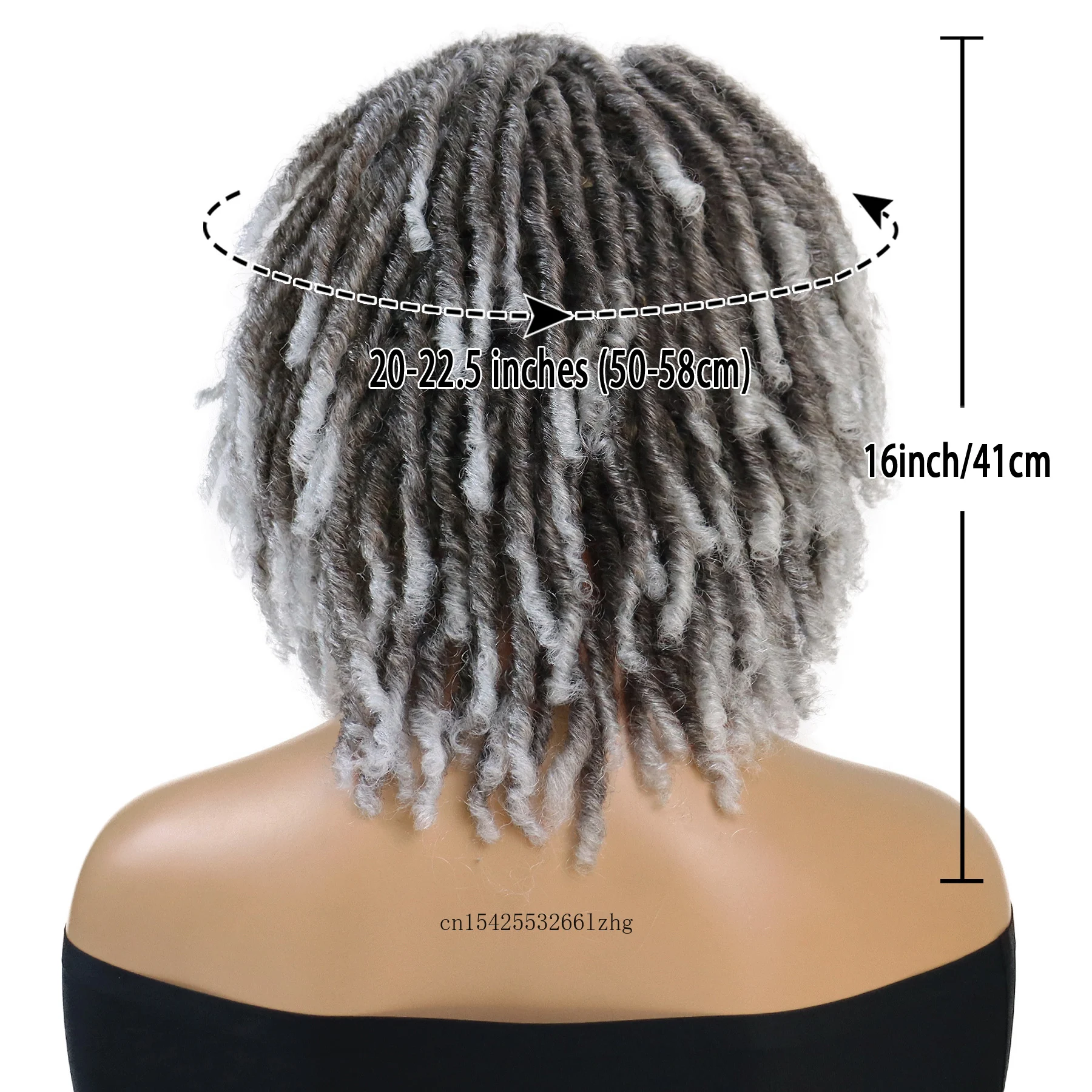 GNIMEGIL Synthetic Braided Wigs for Women Locs Crochet Twist Hair Short Afro Wig Ladies Dreadlock Wig Ombre Grey Daily Curly