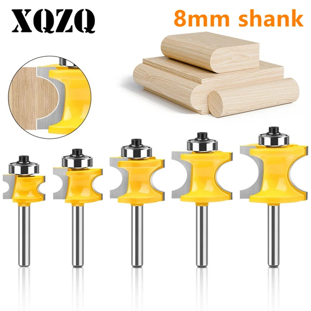 

Выпуклые кромки для деревянной концевой фрезы, деревообрабатывающий инструмент, фреза промышленного класса, 2-5 шт., полукруглая фреза с хвостовиком 8 мм