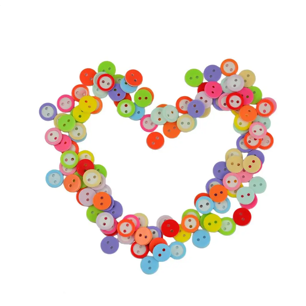 100 قطعة 12 مم من الراتنج للأطفال بأزرار دائرية لصناعة بطاقات الخياطة #1