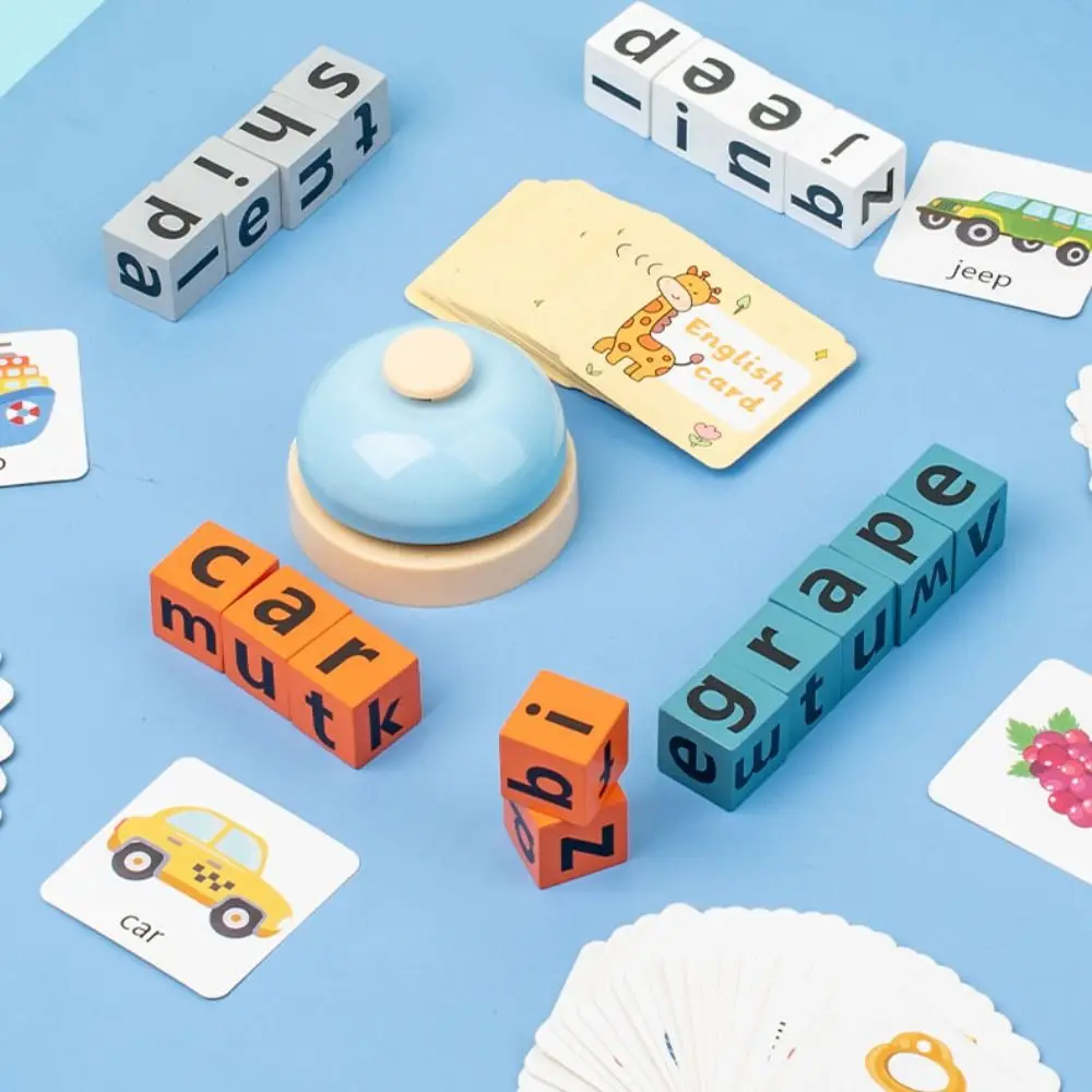 Flash-kaarten Alfabet Spellingspel Babyleerkaarten Woordspellingspel Letter Spellingblok Matching Game