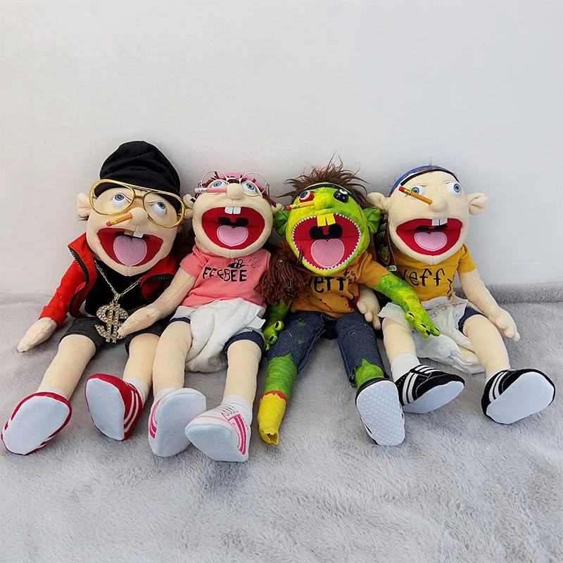 60cm Jeffy Marionette Puppe Jeffy Handpuppe sml Jeffy Marionette Familie echte Jeffy Zombie Boy Handpuppe Plüsch tier Plüsch Feebee Marionette