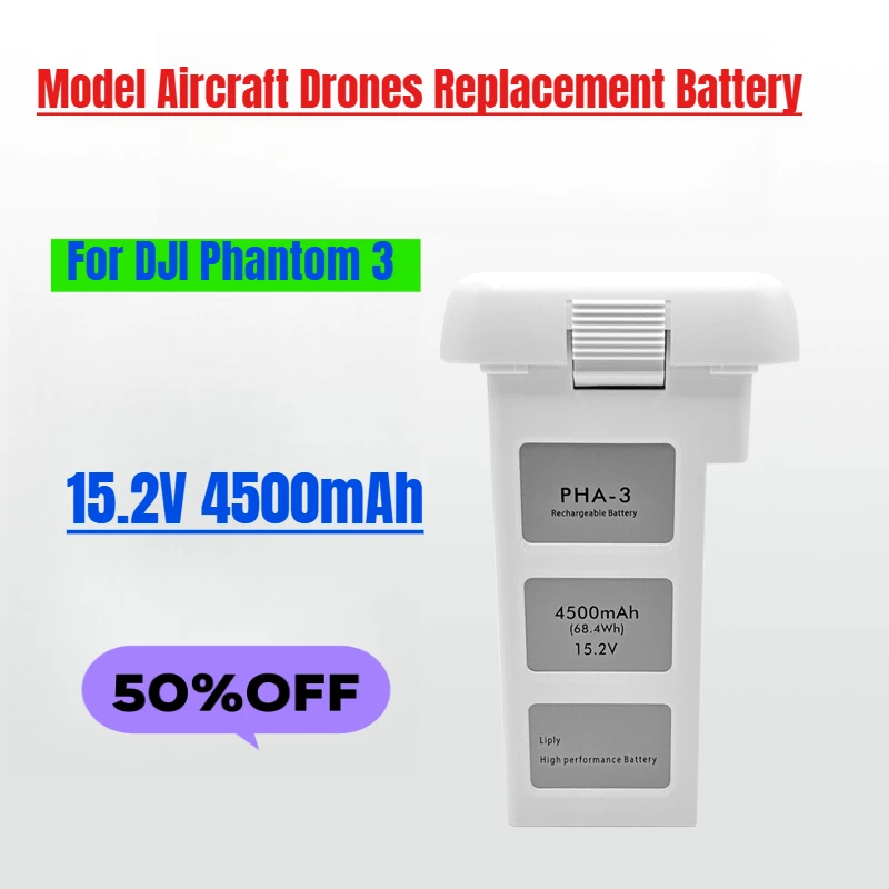 

15.2V/4500mAh New for DJI Phantom 3 Model Aircraft Drones Replacement Battery