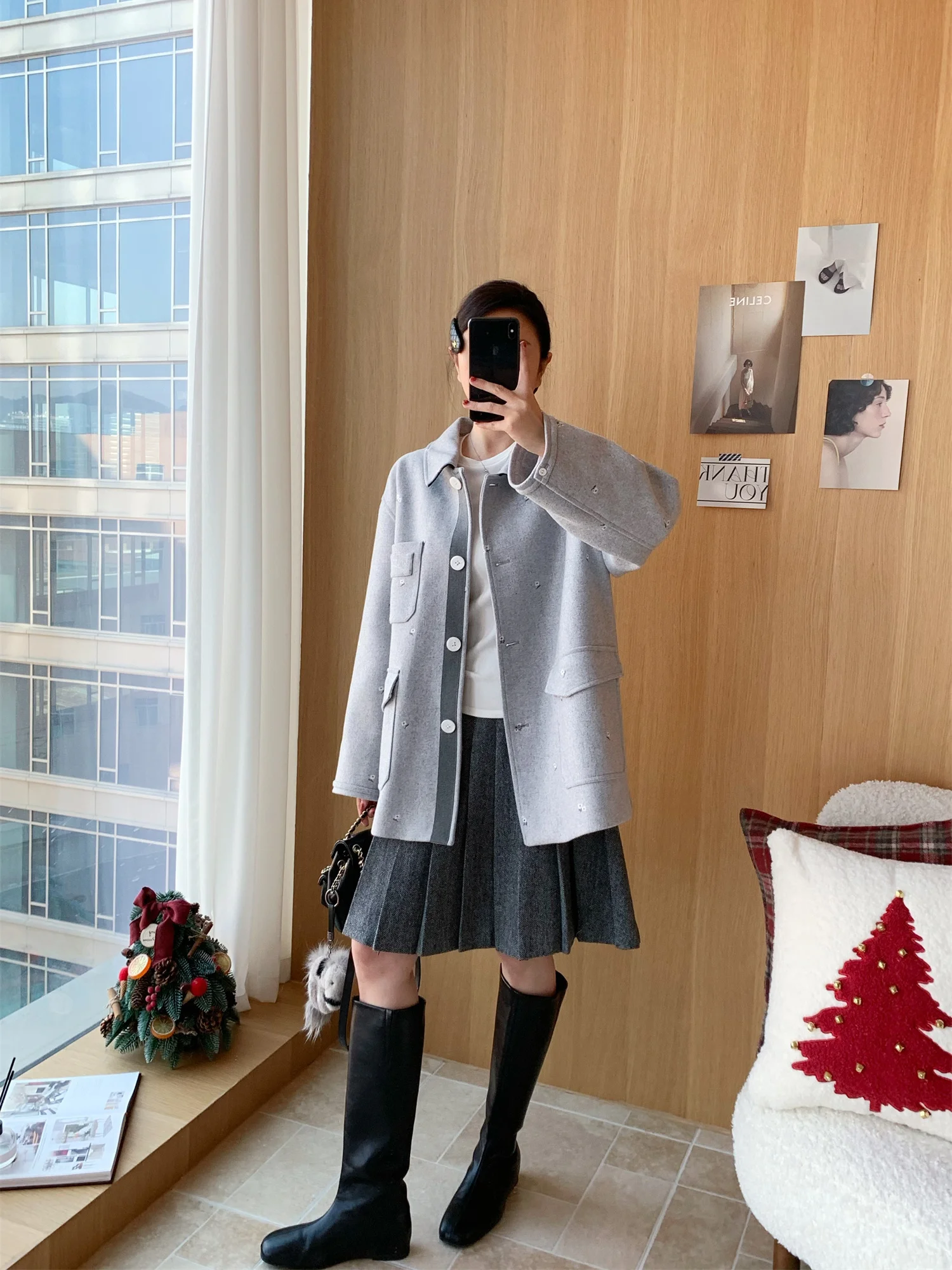 

Snow Country Train Embroidered Woolen Collar Jaet Flipped Version Too Beautiful Casual Sle Thi Winter Coat for Women