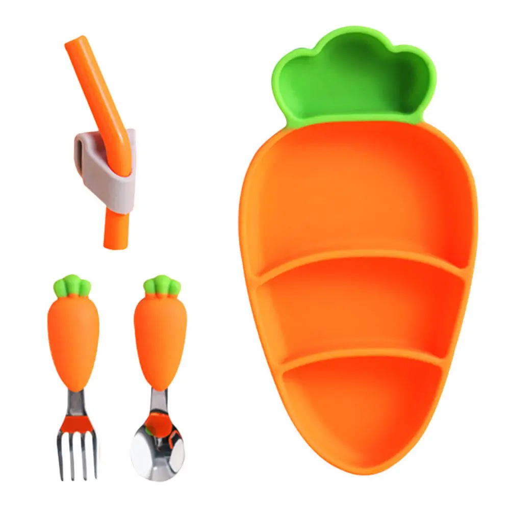 

Набор детских тарелок-лотков для моркови из силиконового геля премиум-класса, с защитой от ожогов, прочные, с разделителями, для самостоятельного кормления малышей