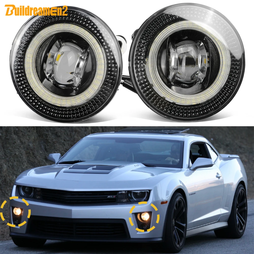 2IN1 Car LED Fog Light + Angel Eye Daytime Running Lamp 30W PSX24W For Chevy Chevrolet Camaro 2010-2013(Not Fit RS Package)