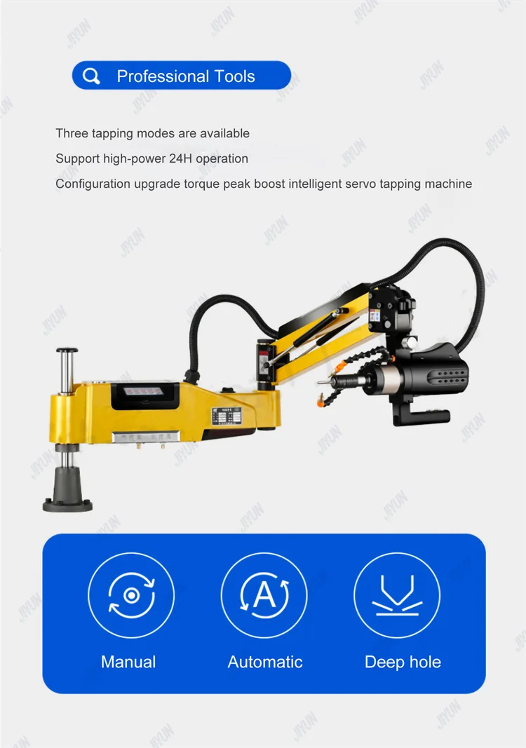Chuck Intelligent Electric Tapping MachineM24 M36 Flexible Tapping Arms,Cnc Touch Screen Din Iso