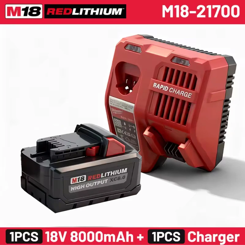 100% Nieuwe Originele Milwaukee M18 18V 8.0Ah High Output Li-ion Oplaadbare Accu voor Milwaukee M18 Draadloze Elektrische Gereedschappen