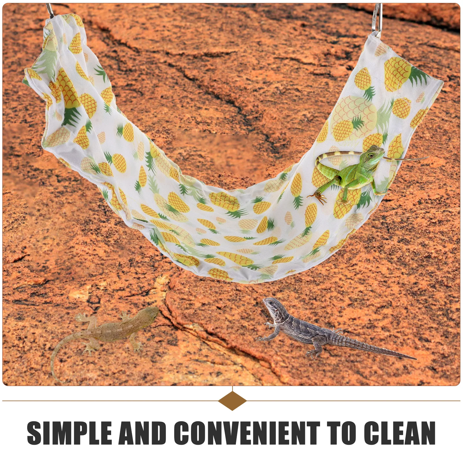 

Pet Lizard Hammock Soft Hanging Bed For Bearded Dragon Reptile Tank Suction Cup Climbing Sleeping Washable