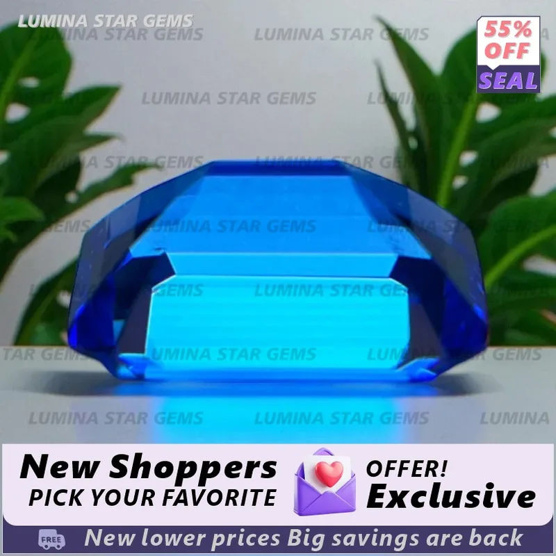

Lab Grown Cobalt Spinel Gemstone Emerald Cut Blue VVS1 for DIY Jewelry Making Gift Lab Grown Sapphire Alternative Synthetic