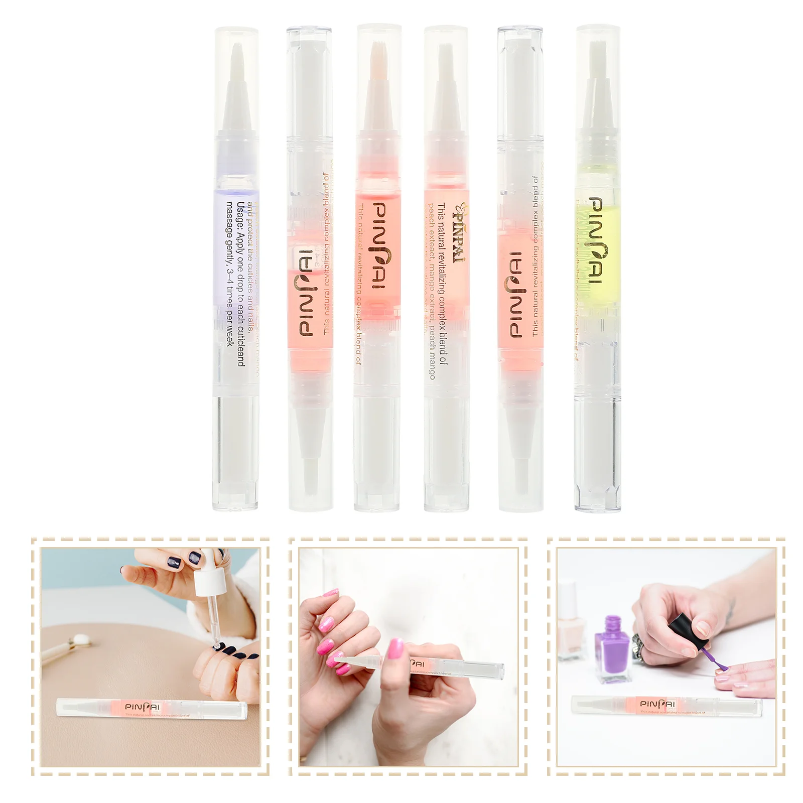 

6 Pcs Nail Nutrition Pen Gel Polish Moist Pens Cuticle Softener Repair Sticks Plastic Care Oil Salon Nourishing for