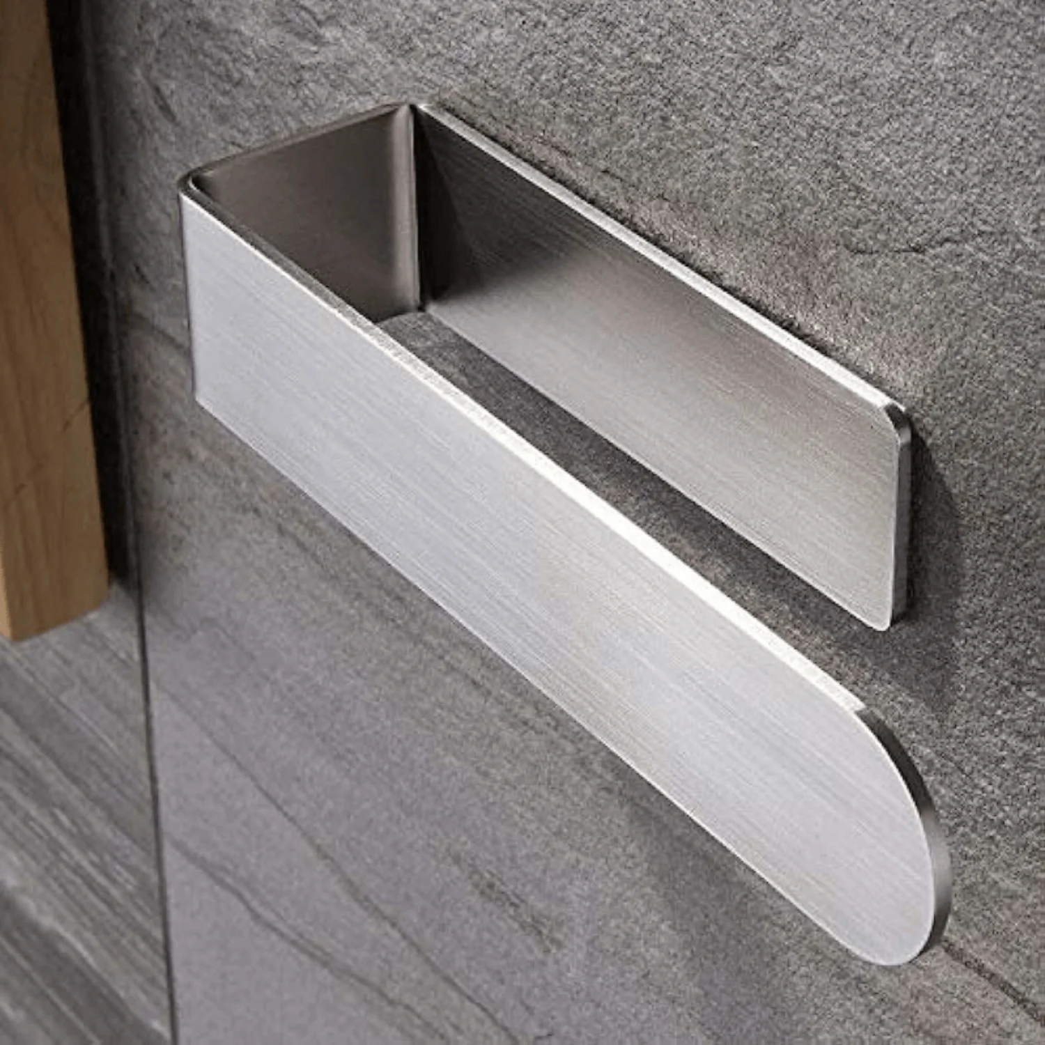 1pc Premium Stainless Steel Self-Adhesive Towel  - Wall Mounted for Hassle-Free Installation, Rustproof & Durable, Space-Saving 