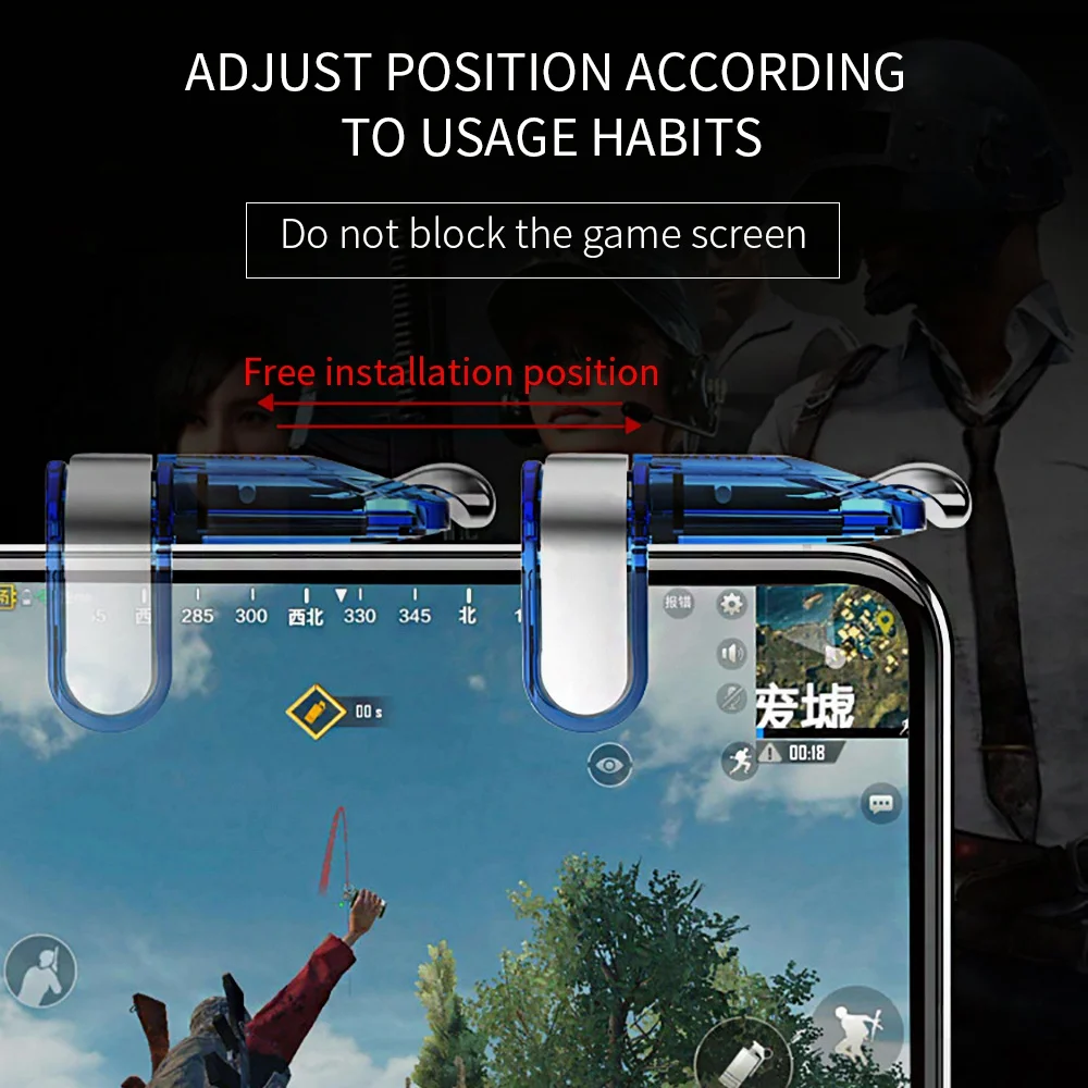 مشغل ألعاب صغير لوحة ألعاب PUBG ، تحكم محمول ، مطلق النار ، لعبة Pubg ، أزرار النار ، عصا التحكم لنظام Android ، iOS ، L1 ، R1 #6