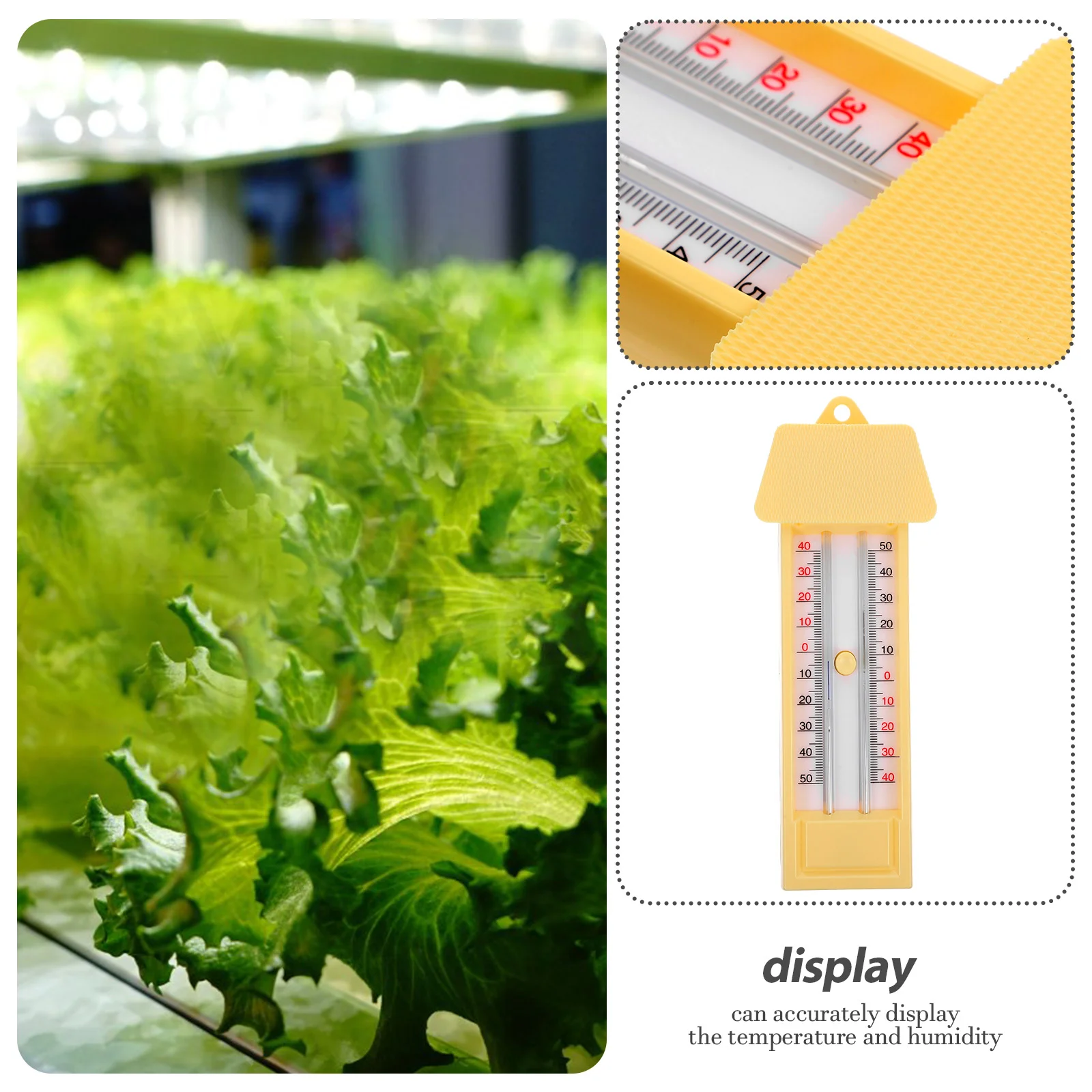 Recordable Temperature Greenhouse Aquaculture Glass Thermometer Celsius & Fahrenheit For