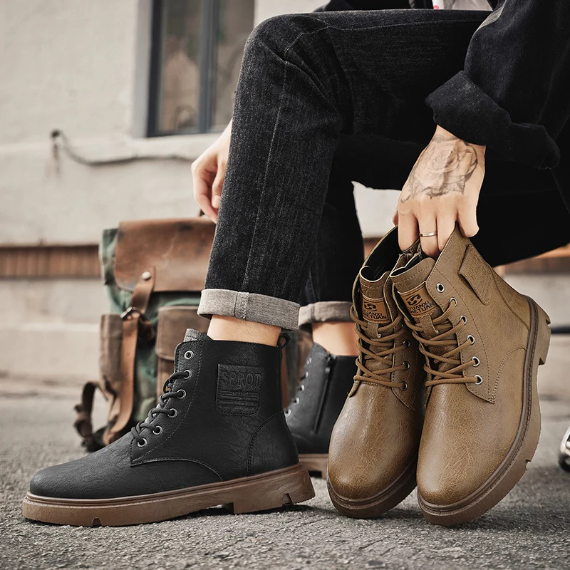 

Мужские четырехсезонные противоскользящие удобные ботинки на мягкой подошве, мужская удобная уличная дорожная обувь на толстой подошве