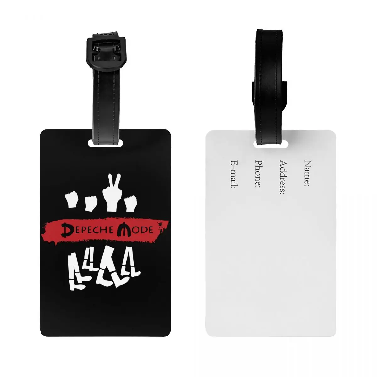 Custom Depeche Cool Mode Electronic Rock Luggage Tag Suitcase Baggage Privacy Cover ID Label