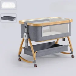 Die Cast Foldable Baby Crib Movable Portable Cradle Bed Load-bearing Baby Fence Baby Nest with Changing Table for Infant Toddler