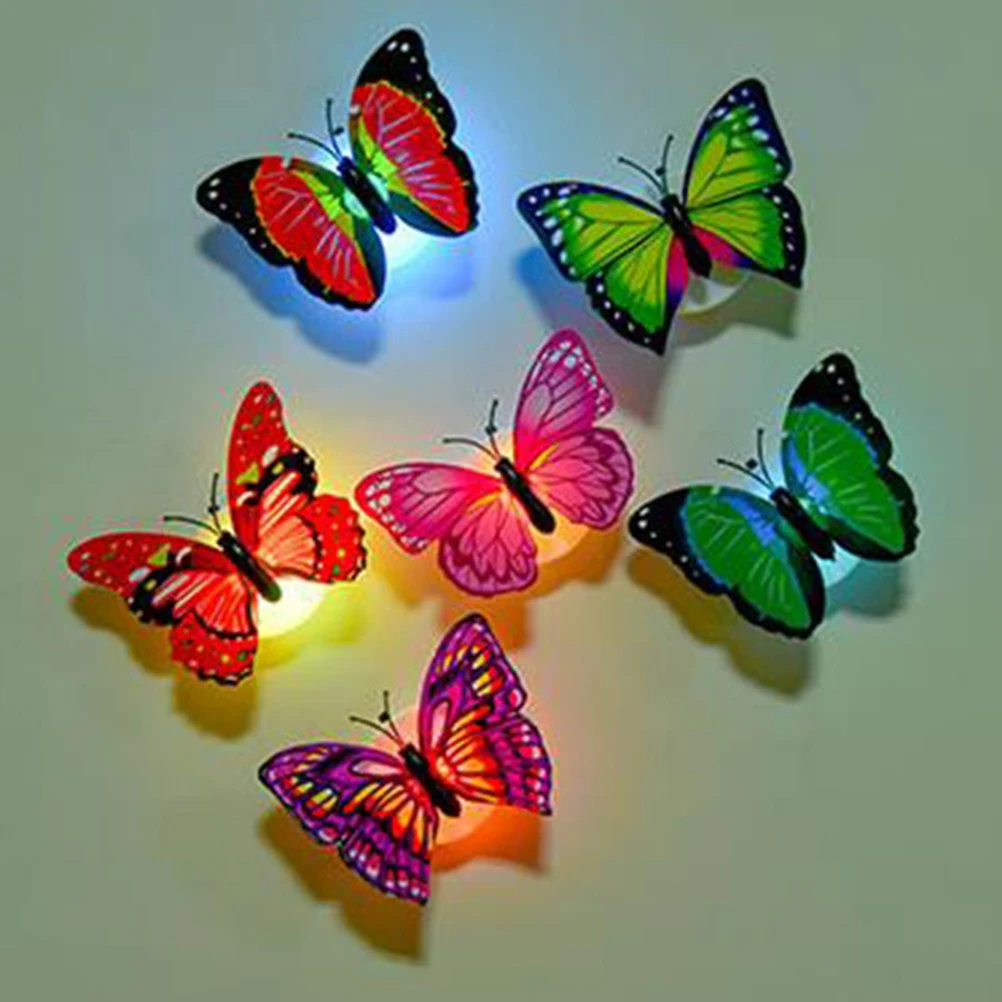 

10Pcs LED Glow in The Dark Butterfly Decoration Stickers for Room Nursery Wall Lights with Adhesive Tape Light