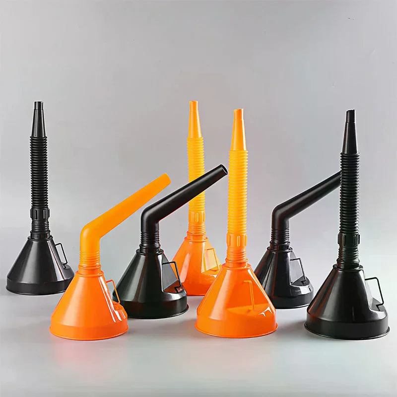

Automotive Plastic Funnel Set Wide Mouth Fuel And Oil Multi-use Flexible Right Angle Funnels For Water Coolant And Engine Oil