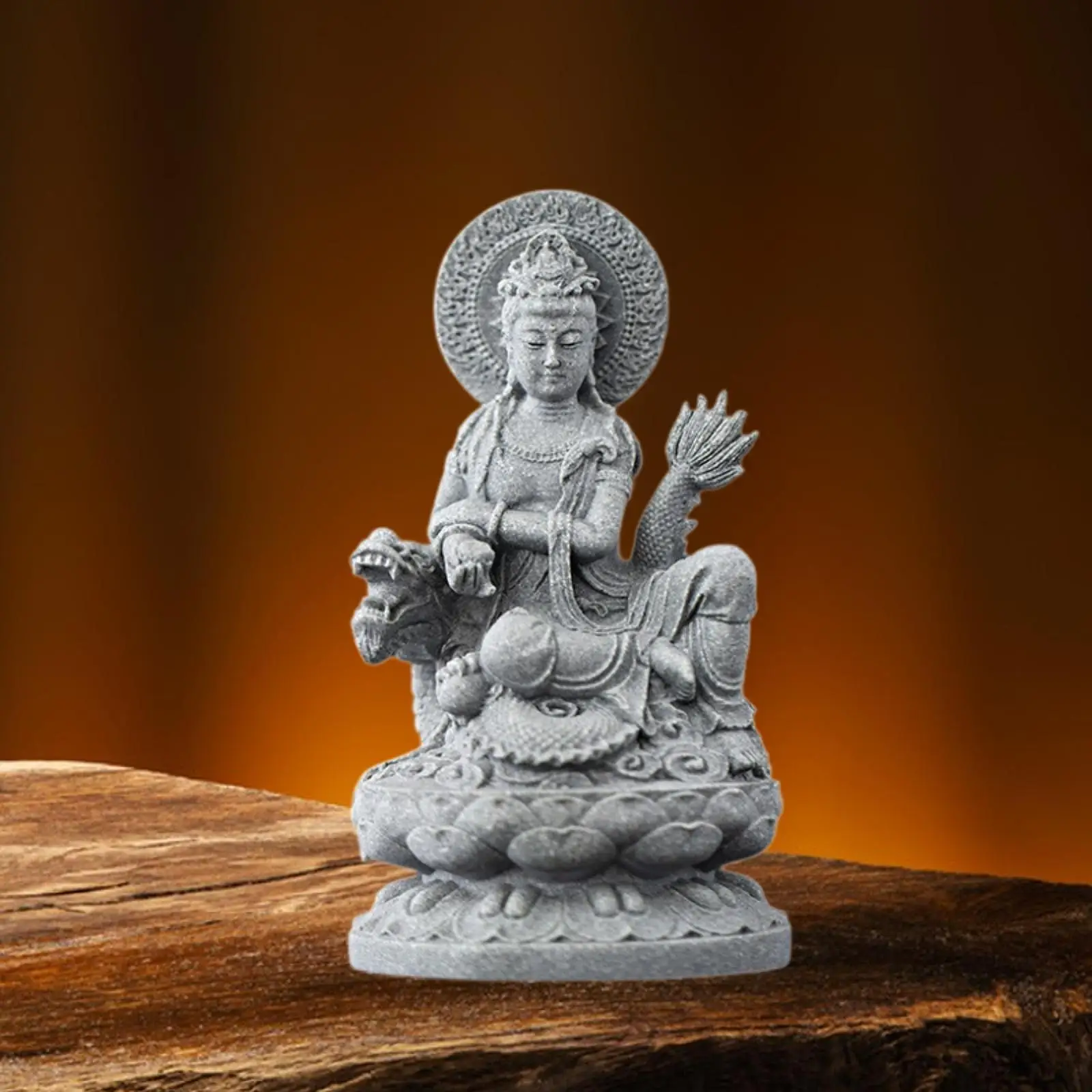 

Guan Yin Statue Kuanyin Figurine Crafts Stone Ornament Decoration Chinese Female Buddha Sculpture for Hallway Cabinet Desktop