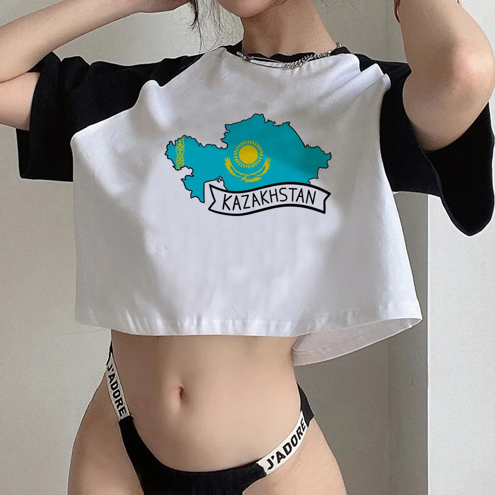 Kazakhstan korean fashion aesthetic fairycore crop top Female Harajuku cute yk2 vintage clothes